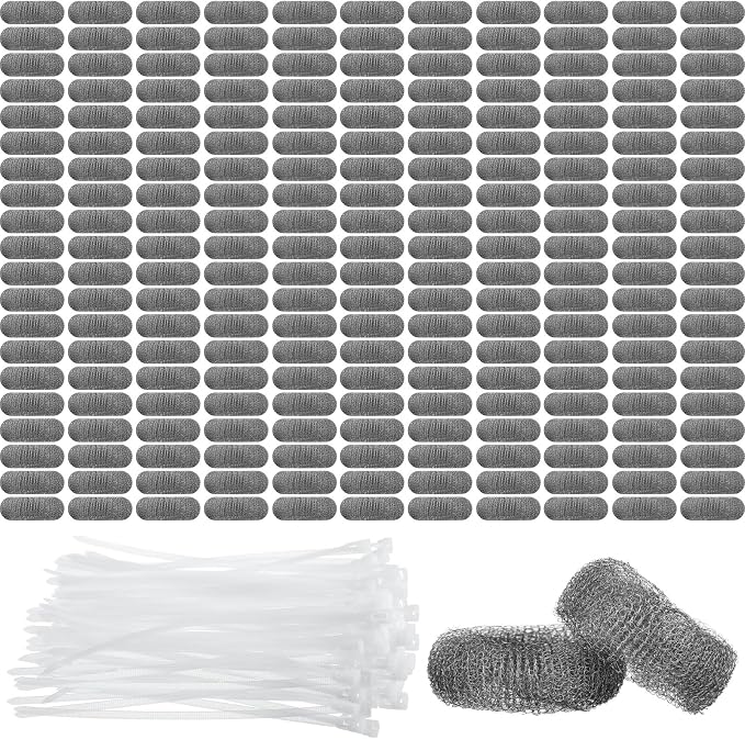 200 Pack Washing Machine Lint Traps for Washing Machine Hose Stainless Steel Lint Snare Traps Washer Lint Catcher Mesh Washing Machine Filter with Cable Ties for Washer Sink Drain Hose