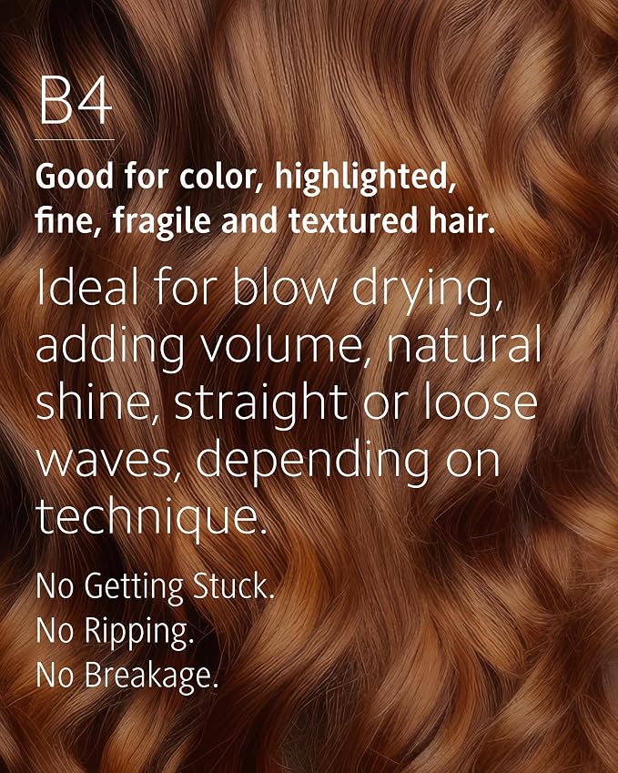 Ibiza Hair Boar Bristle Round Brush (B4-65mm) | Blonde Bristles & Cork Handle | Ideal for Color Treated Tresses | Crown Volume | Adds Shine & Texture for Medium to Long Styles