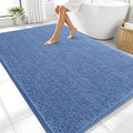 OLANLY Large Bathroom Rugs 70x46, Soft Absorbent Chenille Bath Rugs, Rubber Backing Quick Dry, Machine Washable Bath Mats for Bathroom Floor, Tub and Shower, Home Decor Accessories, Cornflower Blue