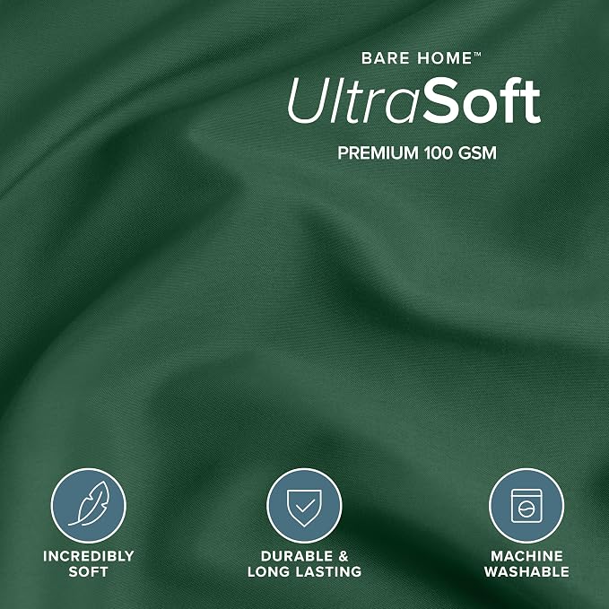 Bare Home Bedding Duvet Cover Full Size - Premium 1800 Super Soft Collection - Lightweight, Cooling - Soft Breathable Bedding Duvet Cover (Full, Forest Green)