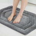 COSY HOMEER Extra Thick Bath Rugs for Bathroom - Anti-Slip Bath Linen Sets Mats Soft Plush Yarn Shaggy 100% Strong Polyeste Living Room Bedroom Water Absorbent(Grey,17x27 - Inches)