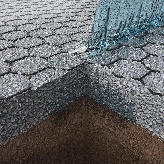 Standartpark Vodaland Permeable Pavers - HexPave Grass & Gravel Permeable Paver System - 100% Recycled PPE Plastic Pavers, Handles 27,000 lbs, 1" Depth, 4350 s.f / 1464 Units