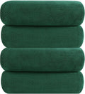 YTYC 29x59 Bath Towels,Towels for Bathroom,Dark Green,4-Pieces | Super Soft,Highly absorbent,Hanging Loop,No Lint Ball,Quick Drying,Light Weight,80% Polyester 20% Nylon