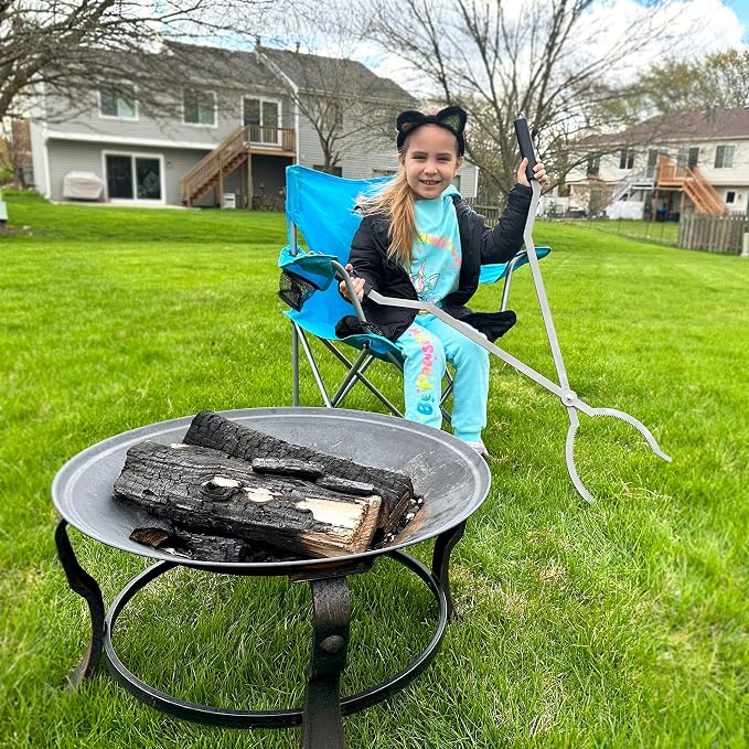 40" Fire Tongs Firewood Grabbers and Fire Poker Set, Stainless Steel Large Log Grabbers for Outdoor Fireset Fire Pit Bonfire Campfire Backyard Deck Indoor Fireplace Tools Set