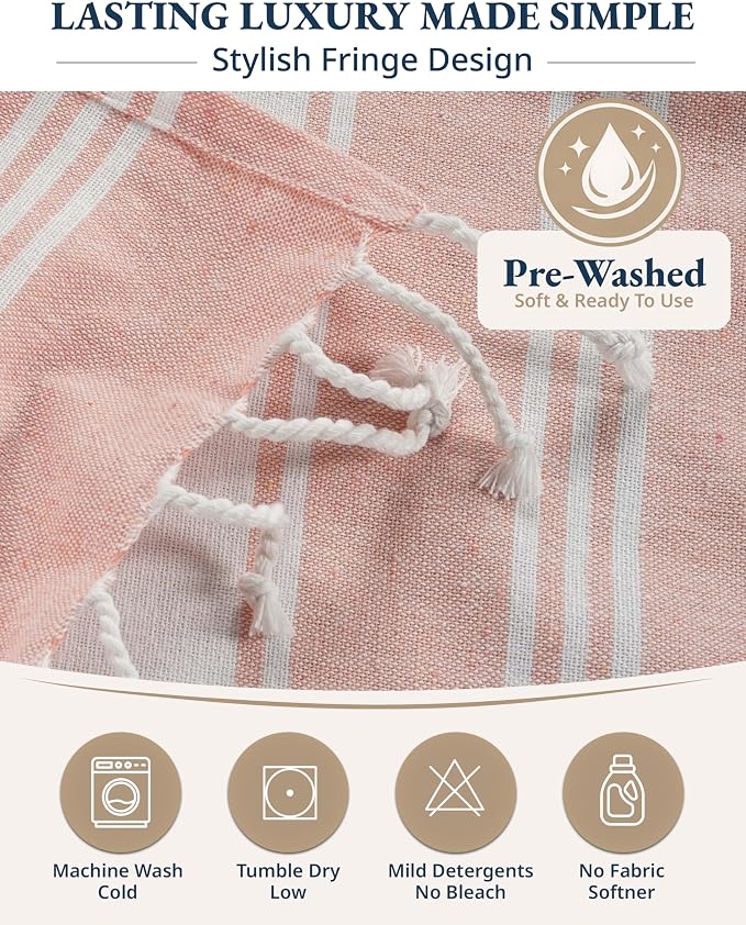 LANE LINEN Large Pool Towels, XL Beach Towel 2 Pack, Durable - Quartz Pink | Pre-Washed, No Shrink - Quick Dry Oversized Beach Towels - 39"x71", Vacation Essential - Machine Washable, Travel & Camping
