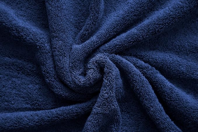 American Veteran Towel, 100% Cotton Turkish Bath Towels for Bathroom 4 Pack, 27x54 Extra Large Premium Soft Drying Bathroom Towels, Aqua Blue