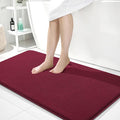 OLANLY Memory Foam Bathroom Runner Rugs 44x24, Absorbent Long Mat, Burgundy | Soft Quick Dry Bath Mat Rugs, Non-Slip, Machine Washable Mat for Bathroom Floor, Tub and Shower, Home Decor Accessories
