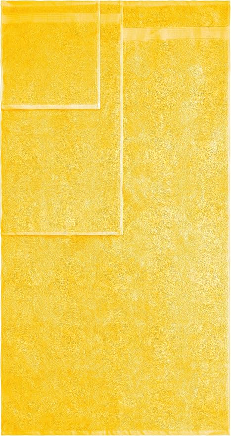American Veteran Towel, 6 Piece Towel Set for Bathroom, 100% Cotton Turkish Bathroom Towels, 2 Bath Towels 2 Hand Towels 2 Washcloths, Yellow