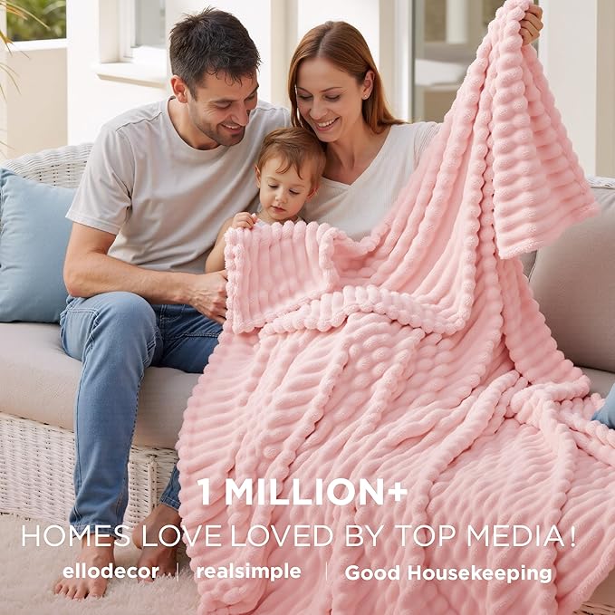 Bedsure GentleSoft Pink Full Blanket for Bed - Cozy Soft Blankets for Women, Cute Large Throws for Girls, Coral Pink, 84x90 Inches