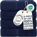 Chakir Turkish Linens 100% Cotton Premium Turkish Towels for Bathroom | 30'' x 60'' Large Bath Towels (4 Piece, Navy)