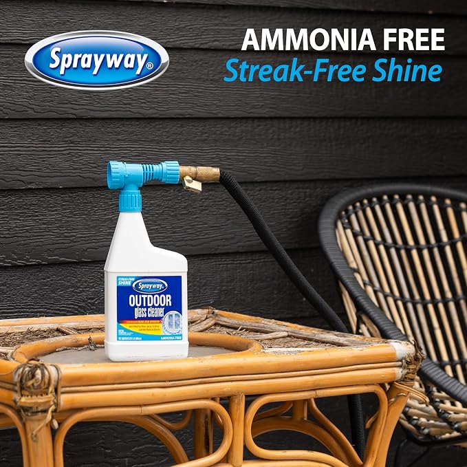 Sprayway Outdoor Glass Cleaner, 32oz, Pack of 6 | Streak-Free Shine, Foaming Action | Ideal for Windows, Patio Doors, and Outdoor Glass Surfaces