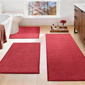 YIHOUSE Red Bathroom Rugs Sets 3 Piece, Quick Dry Thin Bath Mat with Toilet Rug, Non Slip Absorbent Machine Washable, Bath Runner Rugs for Bathtub Sink Home Decor