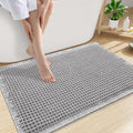 Smiry Waffle Bath Mat 30x20, Extra Soft Absorbent Bathroom Rugs, Non Slip Machine Washable Quick Dry Bath Rugs for Bathroom Floor, Tub, Shower, Home Decor Accessories, Light Grey