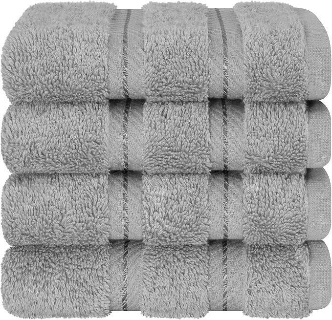 American Soft Linen 100% Cotton Luxury Turkish Towels, 4 PC Washcloth Set | Soft Absorbent Quick Dry OEKO Tex Standard 100 Certificated Durable Machine Washable Breathable Premium Hotel Quality