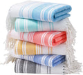 Genovega 6 Packs Oversized Turkish Beach Towel 74"x38" Thin Quick Dry Sand Free Pool Swim Towels Large XL Adult Clearance Blanket Travel Vacation Accessories Essentials Multi Browny Yellow Rhombus