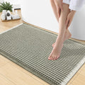 Smiry Waffle Bath Mat 30x18, Extra Soft Absorbent Bathroom Rugs, Non Slip Machine Washable Quick Dry Bath Rugs for Bathroom Floor, Tub, Shower, Home Decor Accessories, Green & Cream