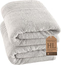 Hawmam Linen Jumbo Large Bath Sheets Towels 2 Pack Soft and Absorbent, Premium Quality 100% Cotton Towels (Ice Silver, Bath Sheet)