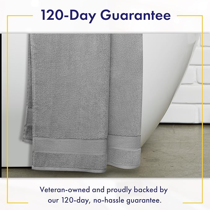 Alusa Home 100% Organic Zero-Twist Cotton Towels - GOTS Certified Luxury Bath Towels - Ultra Soft & Plush 700GSM Long-Staple Cotton - 6 Piece Towel Set (Pewter Grey)