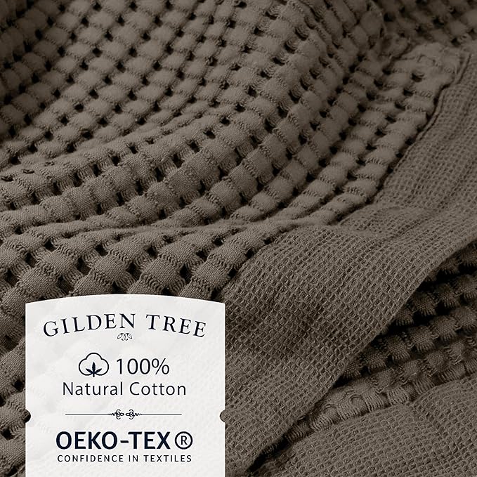 GILDEN TREE Waffle Bath Sheet Quick Dry Towel, Thin Luxury Bath Towels, Bath Sheets 40x80 Large Bath Towels, Modern Style (Stone)