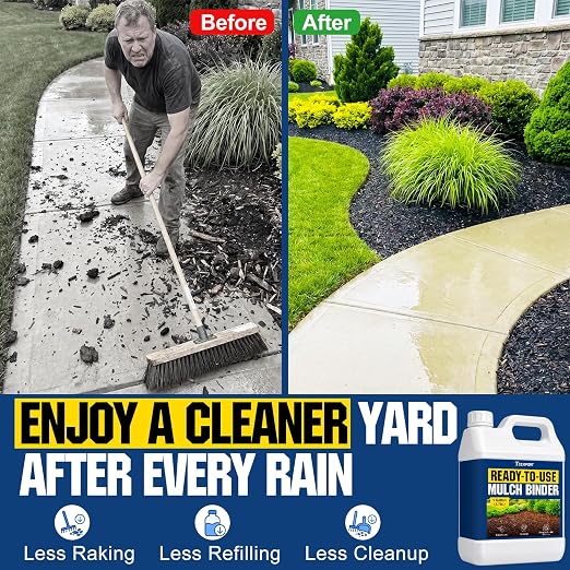 Teexpert Mulch Glue with Electric Sprayer: 1 Gallon Ready-to-Use Mulch Binder for Landscaping,Wood Chips, Bark, Rubber, Pine Straw, Fast-Drying Keeps Ground Cover in Place for Garden Beds Slopes