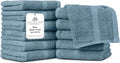 Villa Celestia Cotton Washcloths Set of 12, 12x12 Inch, 100% Ring-Spun Combed Cotton, Soft Absorbent Quick-Dry Wash Cloths for Face and Body, Oeko-TEX Certified, Hotel & Spa Quality, Blue