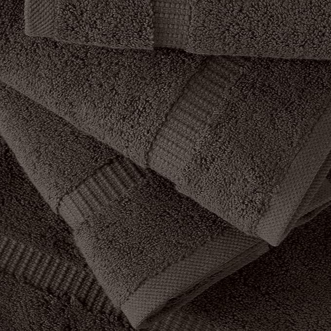 SALBAKOS 6-Piece 100% Turkish Cotton Hand Towels, 16x30 inch, Chocolate | Large Size Thick Super Soft Highly Absorbent, Versatile Hair Face & Hand Drying Towel, Premium Hotel Quality Made in Turkey
