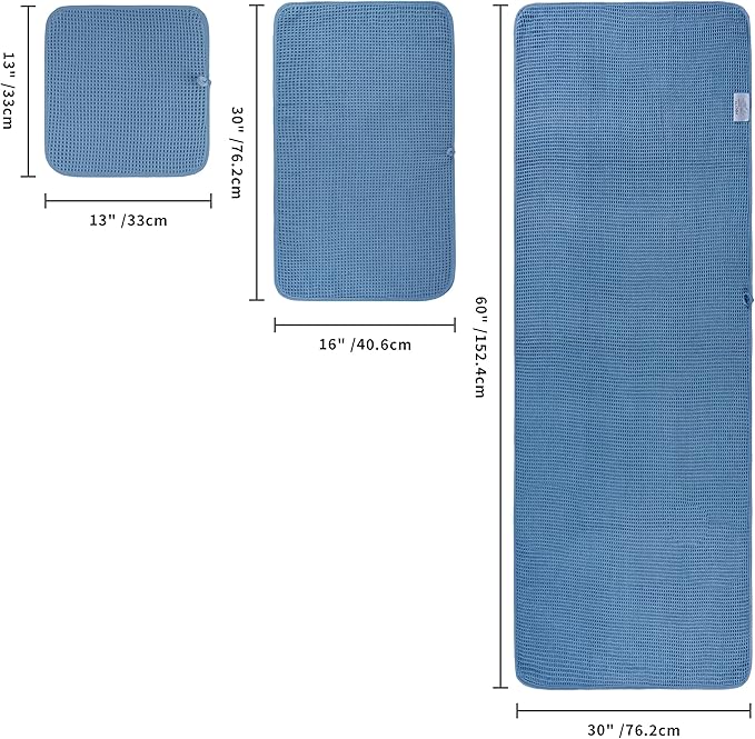 POLYTE 430 GSM Microfiber Quick Dry Lint Free Oversize Bath Towel Set, 6 Piece (Waffle Weave)