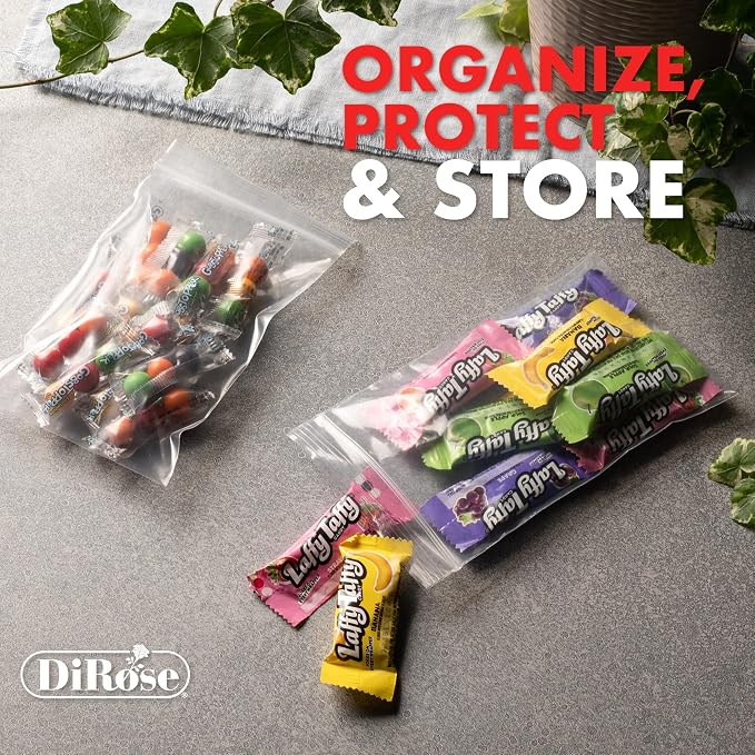 Dirose 4" x 5" Clear Reclosable Poly Bags – Pack of 100, 2 Mil Thickness – Resealable Plastic Zip Bags for Snacks, Hardware, Arts & Crafts, and Storage