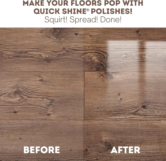 Quick Shine Ultimate Gold Clean + Polish Mop Kit, 10 Pc Set w/Interchangeable Attachments | Floor Luster Included | 2-in-1 Pro Cleaning w/ Microfiber Pads for Hardwood Floors | No Batteries Needed