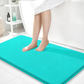 OLANLY Memory Foam Bathroom Runner Rug 44x24, Absorbent Long Bath Mat, Teal | Soft Quick Dry Bath Mat Rugs, Non-Slip, Machine Washable Mat for Bathroom Floor, Tub and Shower, Home Decor Accessories