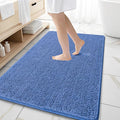 OLANLY Large Bathroom Rugs 59x35, Soft Absorbent Chenille Bath Rugs, Rubber Backing Quick Dry, Machine Washable Bath Mats for Bathroom Floor, Tub and Shower, Home Decor Accessories, Cornflower Blue