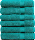 Pleasant Home Bath Towels Set of 6 (24” x 50”) 100% Cotton, 515 GSM | Lightweight, Soft & Highly Absorbent Luxury Towels for Bathroom | for Gym, Pool & Spa | 6 Pack, Teal