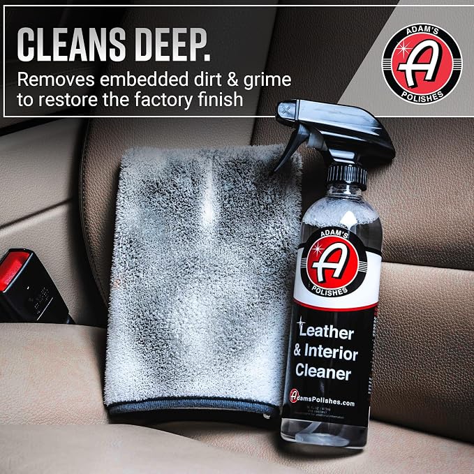 Adam’s Leather Care Kit - Leather Cleaner & Conditioner Car Cleaning Supplies | UV Protection for Interior Accessories Steering Wheel Seat Dash Vinyl Shoe Polish Jacket | Safe Auto Chemical (Kit)