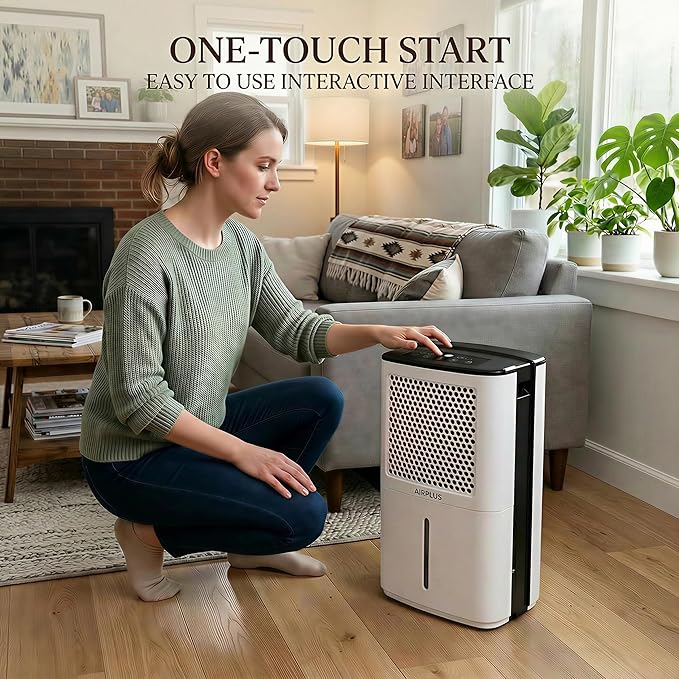 AIRPLUS 4500 Sq. Ft Dehumidifiers for Home, 70 Pints Dehumidifier for Basement with Drain Hose, Continuous Drainage, Intelligent Humidistat, Dehumidifier for bathroom, bedroom, Large Room