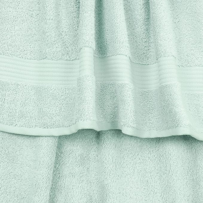 Cotton Paradise 100% Cotton Turkish Towel Set, Soft Absorbent Quick Dry, 4 Piece Washcloth Set, Mint Green