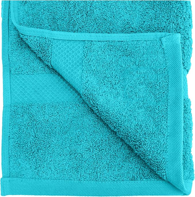 HERCULEAN Premium Bath Towels 24 x 48 Pack of 6 | Quick Dry and Highly Absorbent | 100% Cotton Terry Towels for Bathroom - Perfect for Shower - Pool and Spa - Luxury Soft Towels - Aqua Blue
