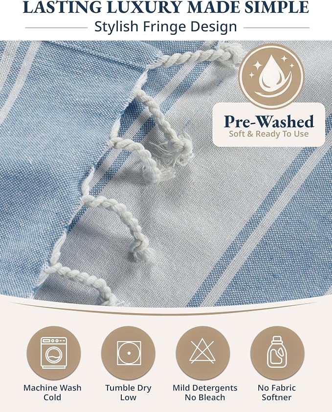 LANE LINEN Beach Towels for Women, 2 Pack Large Beach Towels Oversized, Pre-Washed, No-Shrink Sand Free Beach Towels, Quick Dry, Lightweight Travel Towel,Soft Beach Bath Towel, 39"x71" - Sky Blue | 2 Pack Large Beach Towels Oversized - Pre-Washed, No-S...