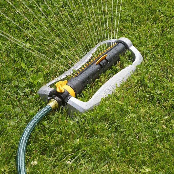 Melnor 65154AMZ XT Turbo Oscillating Sprinkler,Metal Base,4,500 sq. ft.,Quick Connect Bundle,3-Way Adjustable,Black,Yellow,(Pack of 12)