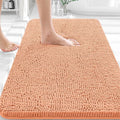OLANLY Bathroom Rugs 32x20, Extra Soft Absorbent Chenille Bath Rugs, Rubber Backing Quick Dry, Machine Washable Bath Mats for Bathroom Floor, Tub and Shower, Home Decor Accessories, Peach