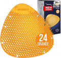Urinal Screen Deodorizer (24 Pack) - Urinal Cakes - Fresh 3d Wave Anti-Splash - Odor Protection for Toilets in Bathroom Office Stadiums Schools with Free Gloves - 24 pcs Orange Spectrum Model