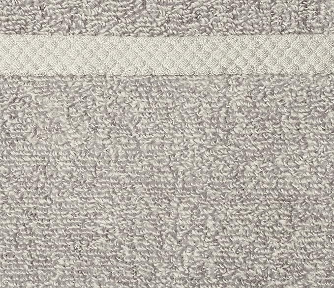 Amazon Basics 100% Cotton Washcloths, Quick-Dry, 12" x 12", Platinum, 12-Pack