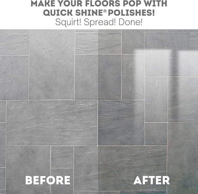 Quick Shine Ultimate Gold Clean + Polish Mop Kit, 11 Pc Set w/Interchangeable Attachments, Cleaner & Finish Included | 2-in-1 Pro Cleaning System w/ Microfiber Pads | All Floors | No Batteries Needed