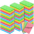Zhengmy 100 Pieces Sponges Bulk Sponges Kitchen Compressed Sponge Natural Dish Sponge Compressed Wood Pulp Cleaning Without Scratching for Kitchen Bathroom, 3.9 x 2.4 x 0.12 Inch (Multicolor)