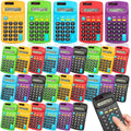 24 PCS Basic Calculators, Pocket-Size Mini with 8 Digit Display, Solar/Battery Dual Power - Bulk for Students, Classroom, Junior High, School, Home & Office (6 Colors)