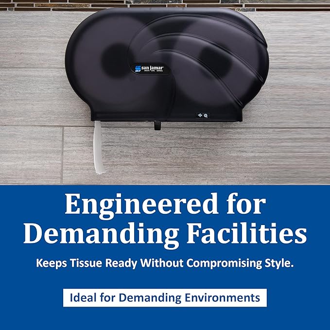 SJMR4090TBK - San Jamar Oceans Twin 9amp;quot; JBT Toilet Tissue Dispenser