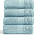 Springtree Home 100% Cotton Bath Towel Set | 4-Pack | Textured | Aegean | Absorbent & Quick-Dry Bathroom Towels | Textured and Durable Cotton Towels for Bathroom | OEKO-TEX | Krista Collection