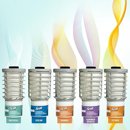 Scott Essential Air Freshener Refill (91072), Ocean, Automatic / Continuous Release, 6 Refills / Case