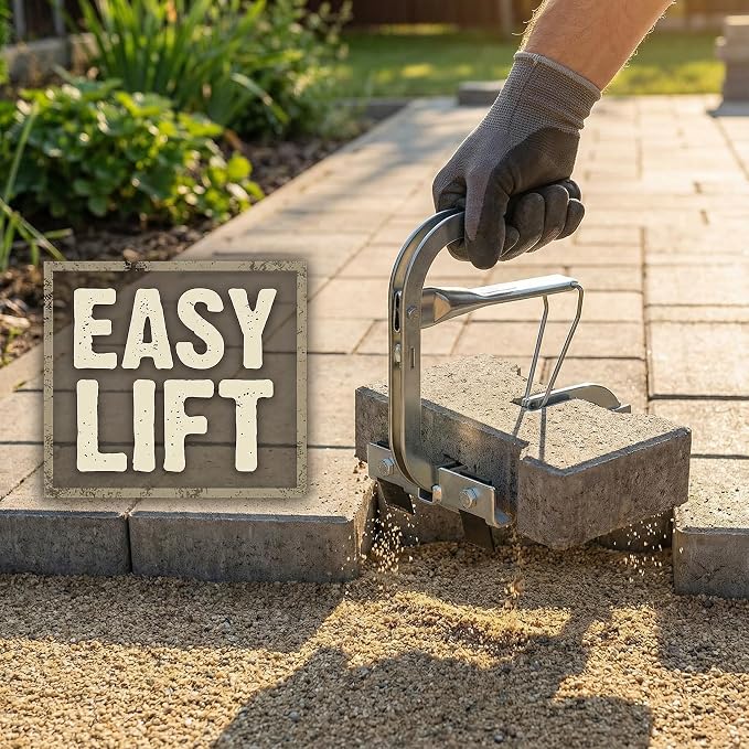 Adjustable Heavy Duty Brick Tongs Laying - PaverRemoval Tool Device for the Efficient Laying of Paving Blocks,Directly From the Stack Brick Tongsfor Blocks Brick - Cutter Paver Splitter Projects