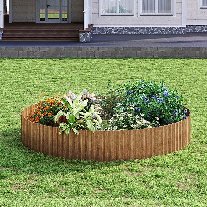 Garden Lawn Edging and Landscape Border - 6" x 40' Corrugated Metal Garden Edging, for DIY Flower Beds, Lawns & Landscaping (Real Rust)
