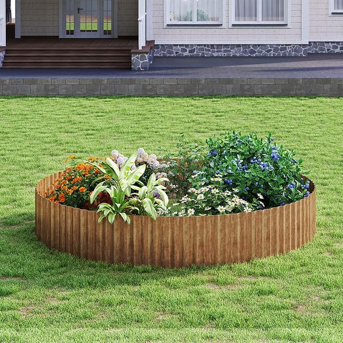 Garden Lawn Edging and Landscape Border - 12" x 40' Corrugated Metal Garden Edging, for DIY Flower Beds, Lawns & Landscaping (Real Rust)